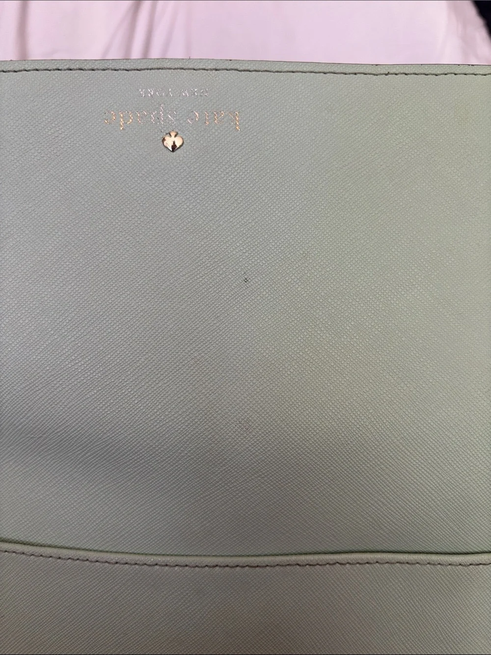 kate spade Mint Green Saffiano Continental Wallet with Gold Accent